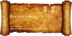 Burics Edvin névjegykártya